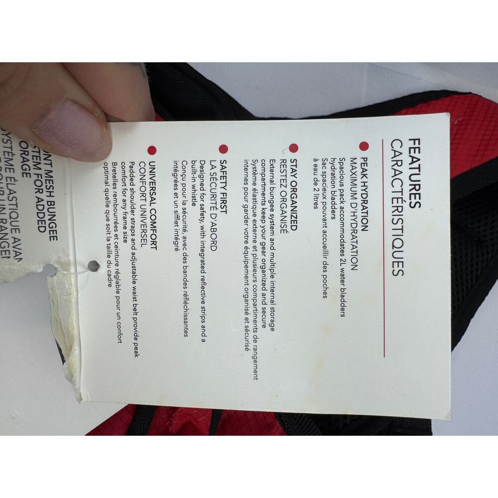 Canada Weather Gear Red Black Hydration Backpack 2L Hiking Gorpcore NWT - Picture 7 of 12